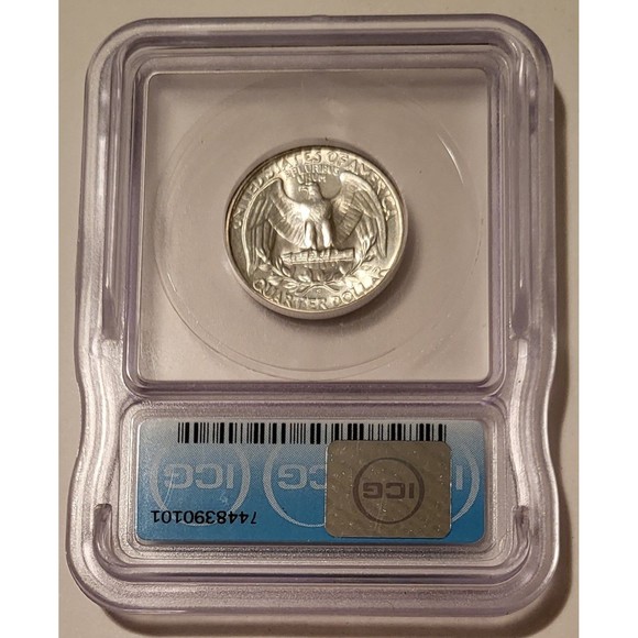 1947 S/S Washington Quarter RPM Variety FS-501 Unc MS66+ ICG - Picture 2 of 4